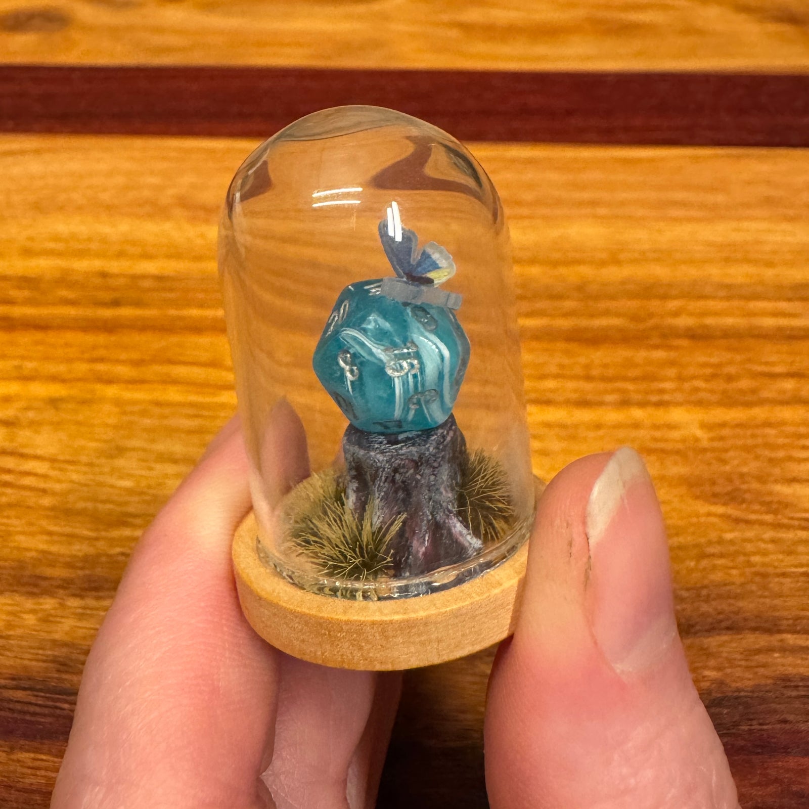 Little Glass Dome - Mini D20 on a stump