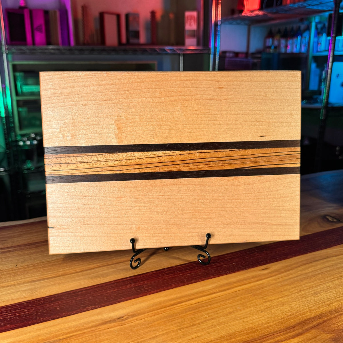 Maple, Zebrawood, Wenge Serving Board