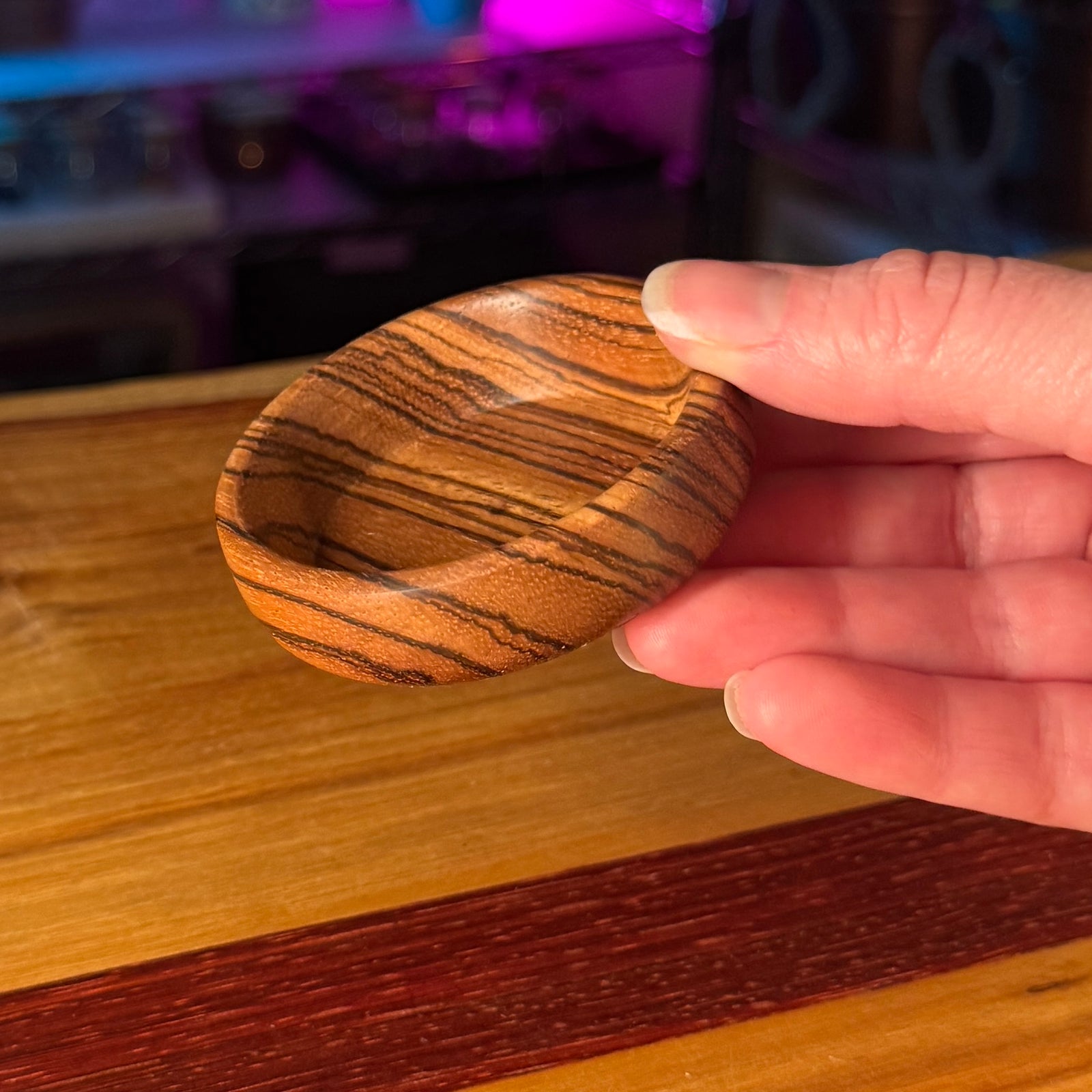 Tiny Wooden dish - Zebrawood