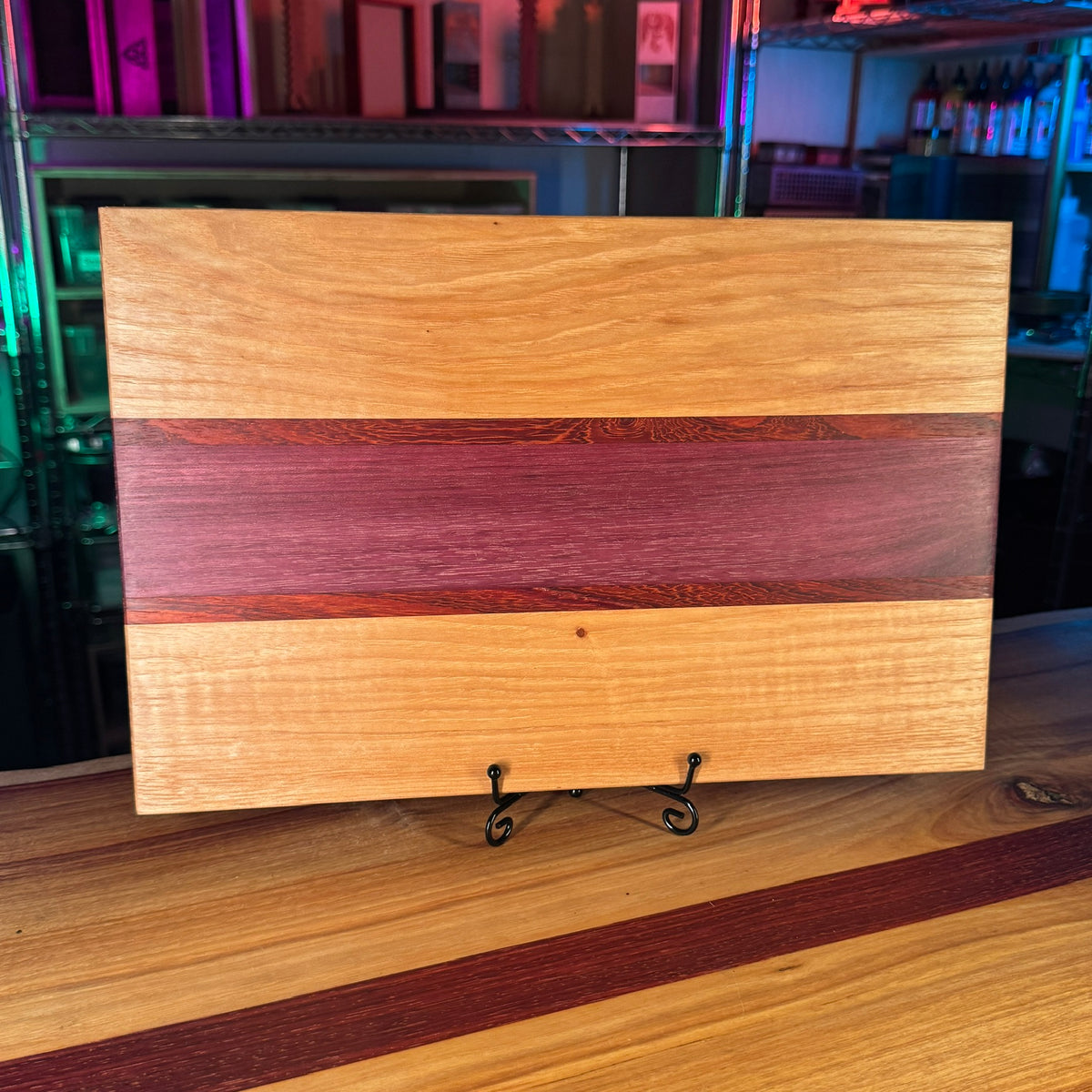 Hickory, Purple Heart, Padauk Serving Board