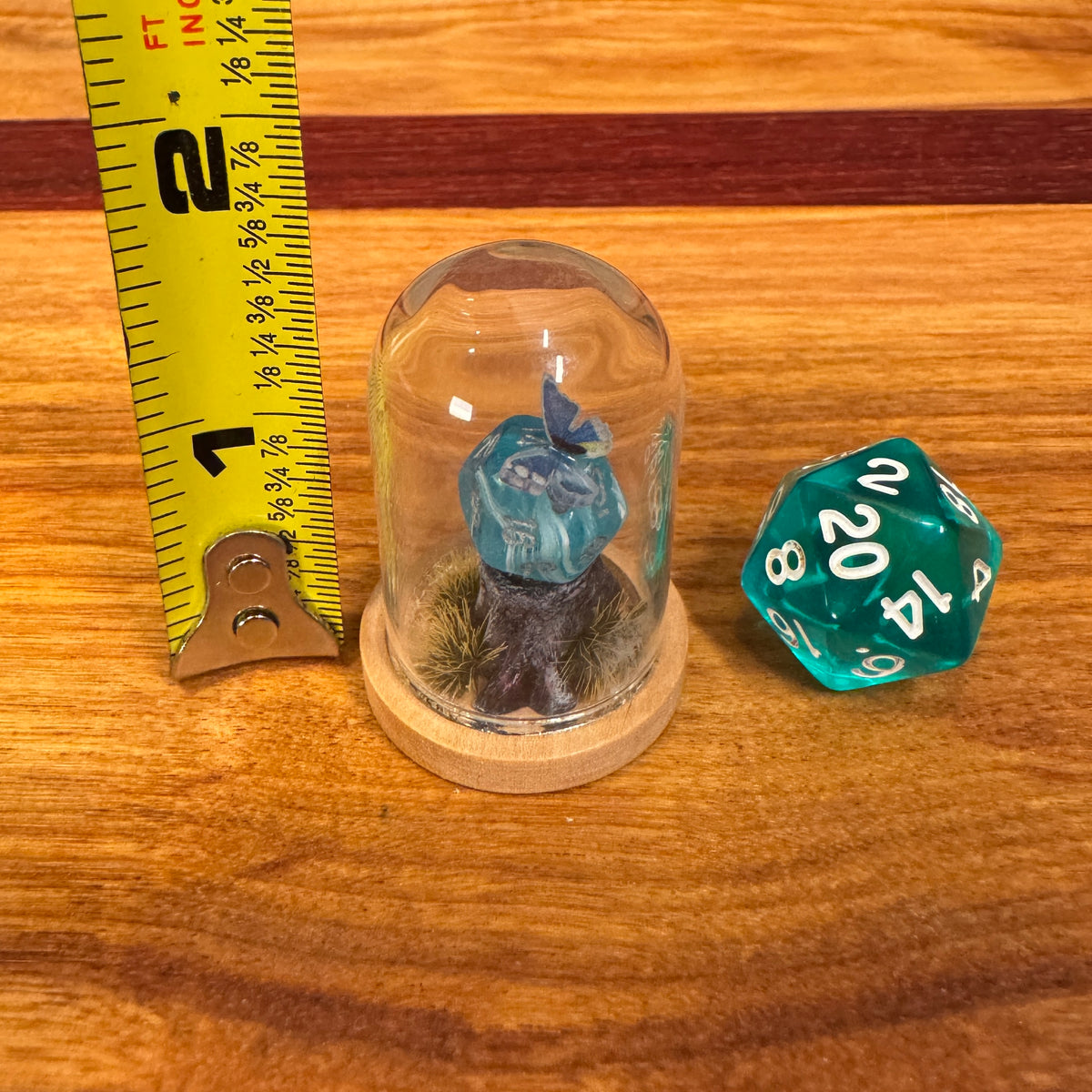 Little Glass Dome - Mini D20 on a stump