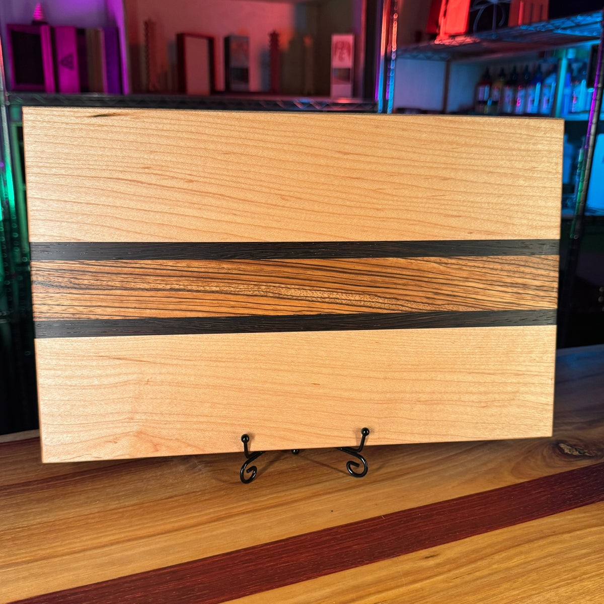 Maple, Zebrawood, Wenge Serving Board