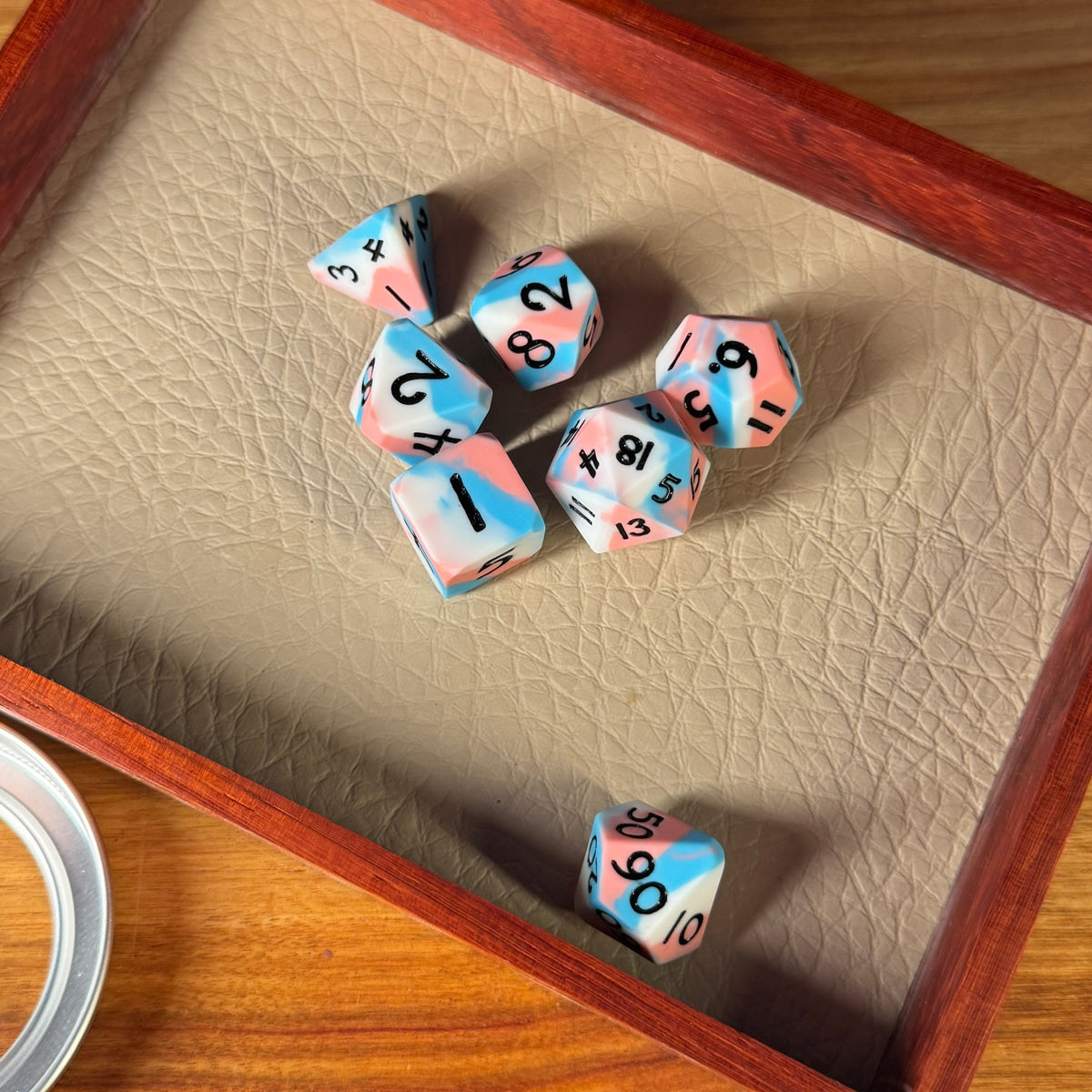 Rubber Trans Pride Dice