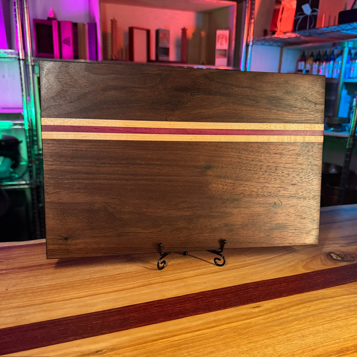 Walnut, Maple, Purple Heart Serving Board