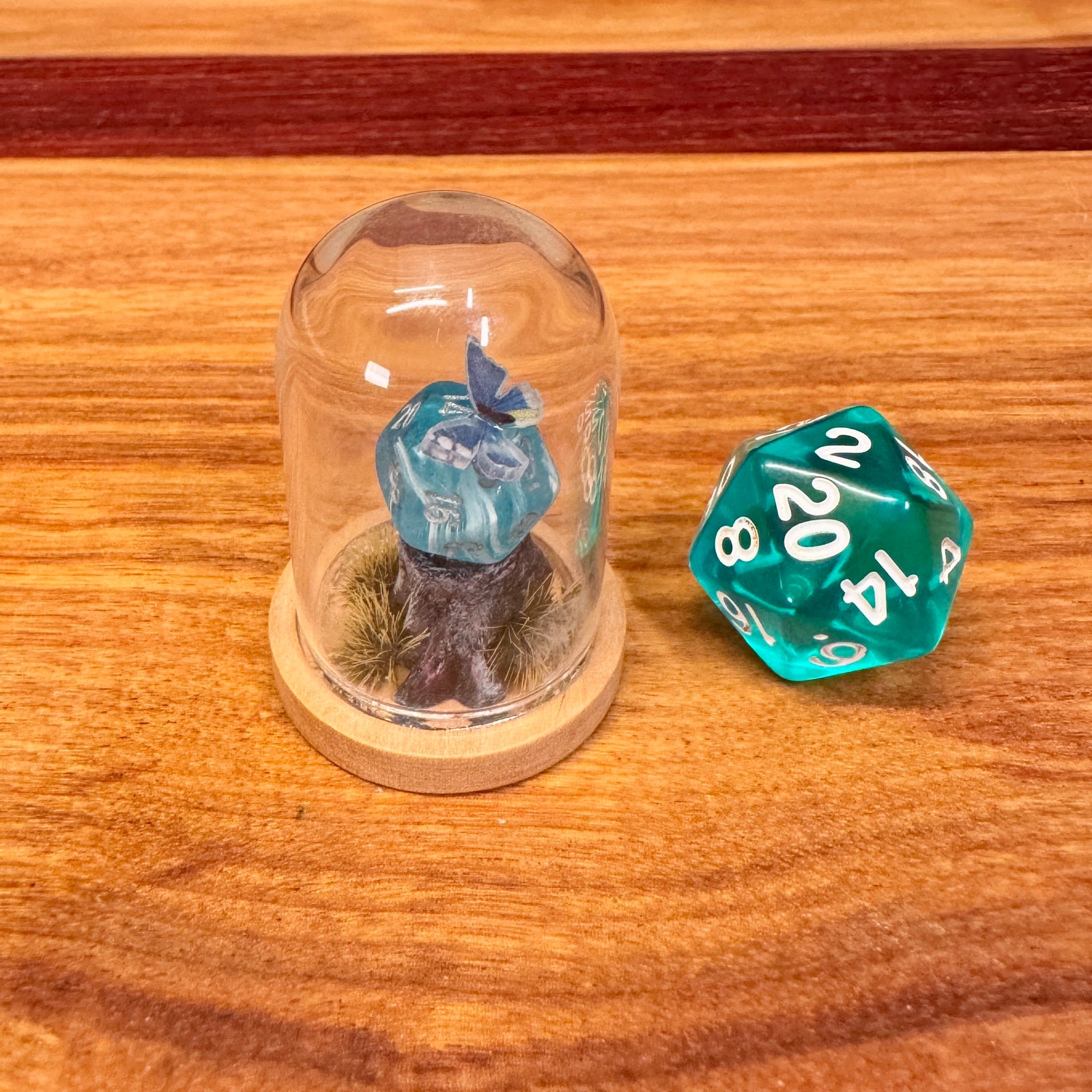 Little Glass Dome - Mini D20 on a stump