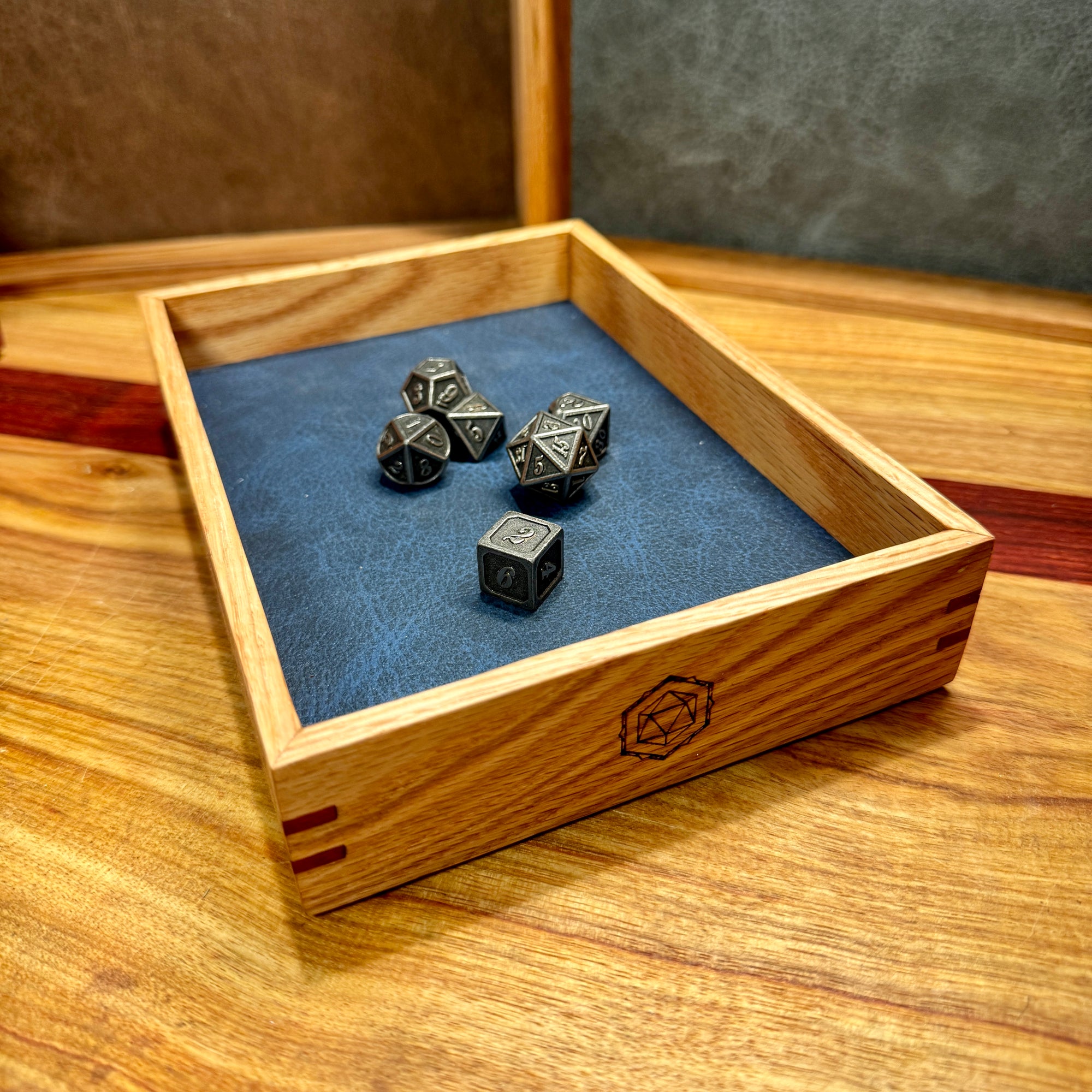 Mini Dice Tray - Red Oak