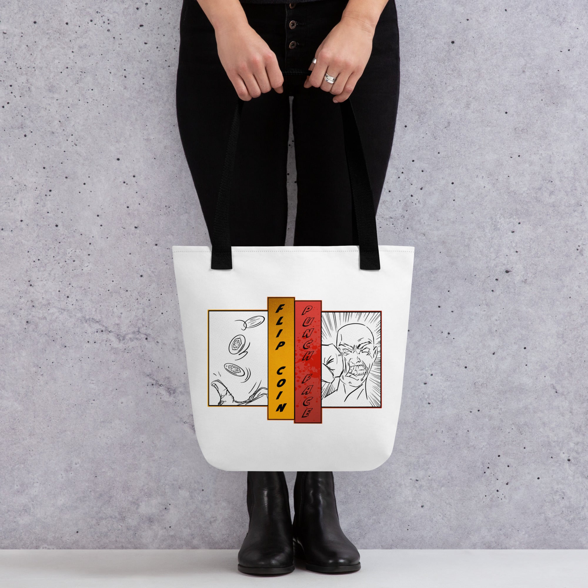 Flip Coin Punch Face Tote