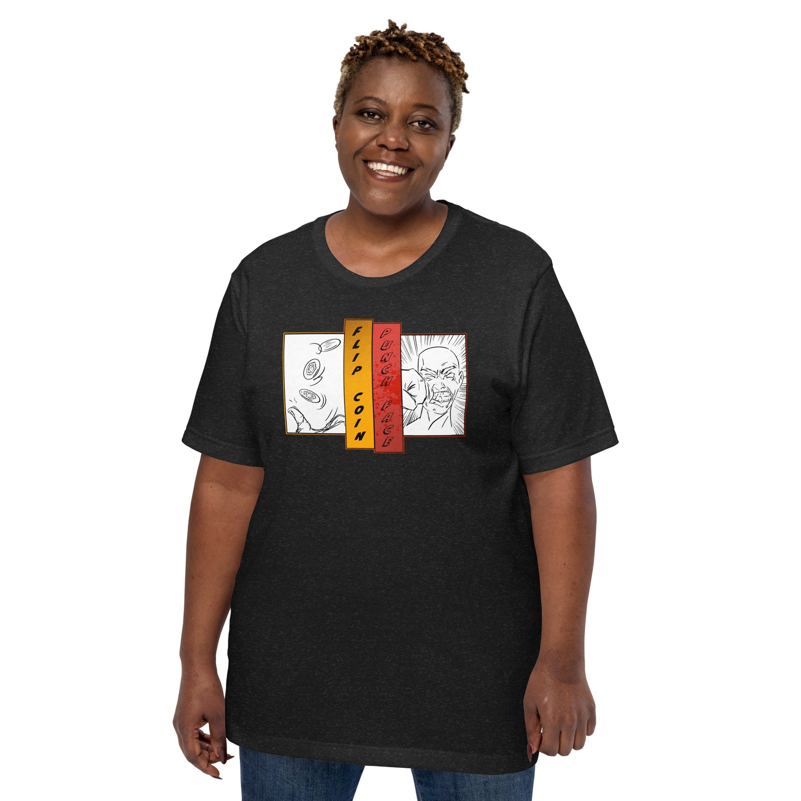 Flip Coin Punch Face Unisex Tee